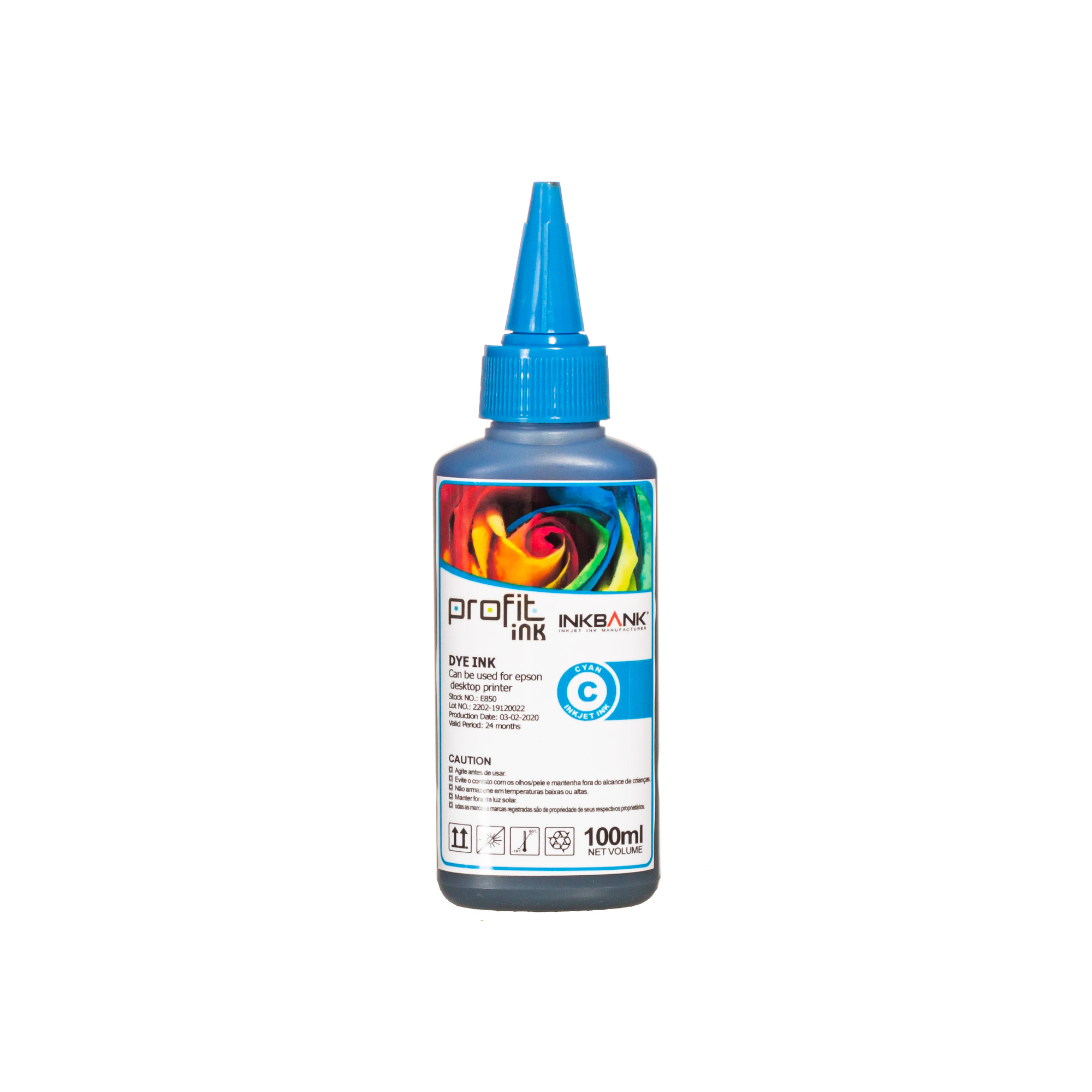 TINTA EPSON BULK INK REFIL L800 | L801 | L805 | L810 | L850 (100ML) AZUL E850 CORANTE PROFIT INK IMP