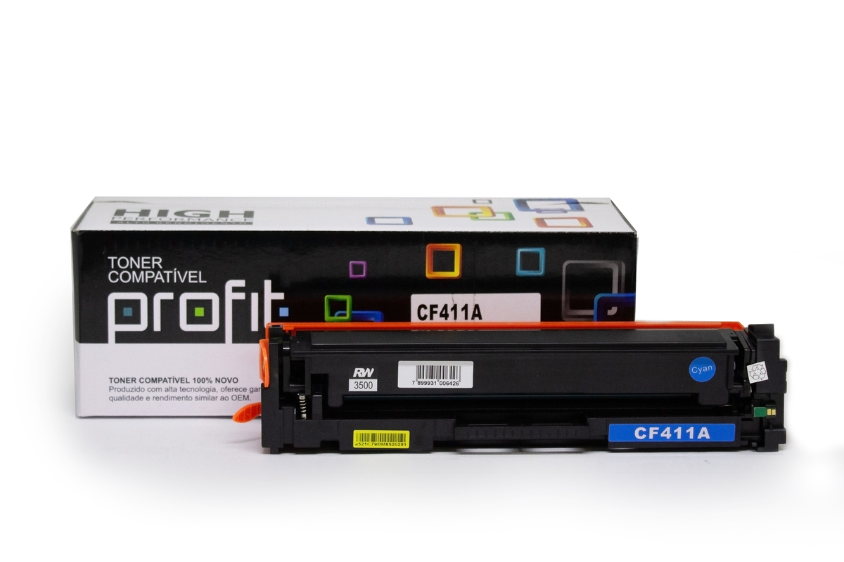 CART TONER HP CF411A | M452 | M477 - RTC - (2,3K) AZUL COMPATÍVEL PROFIT